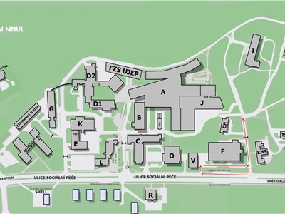 Plánek změn provozu v areálu ústecké Masarykovy nemocnice