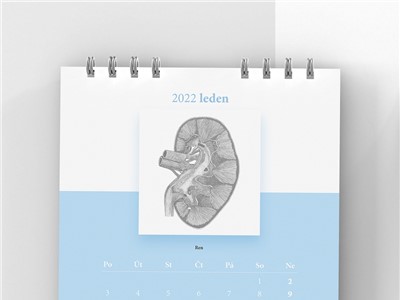 Lednová strana kalendáře Krajské zdravotní, a.s., na rok 2022